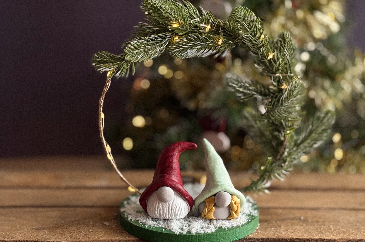 DIY Kerstring met Gnomen - Hobbypakket voor volwassenen - Kerstcadeau - Knutselpakket voor volwassenen - Doe het zelf pakket - Little Creations