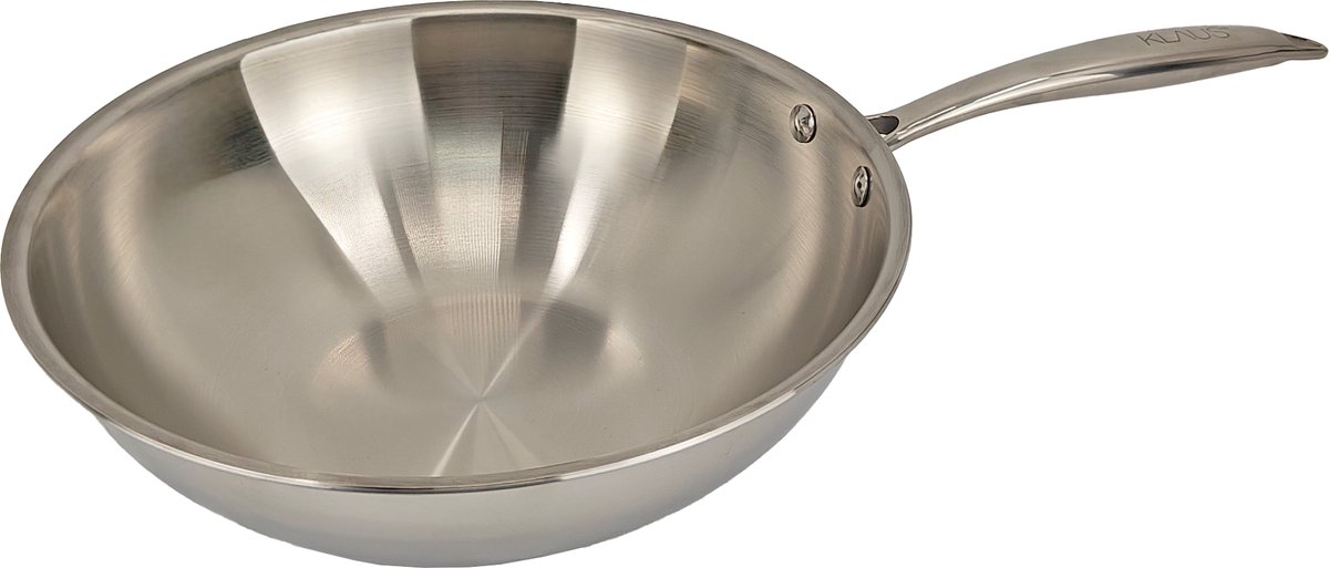KLAUS Triply Wokpan - 24 cm - Zonder PFAS - Inductie – RVS
