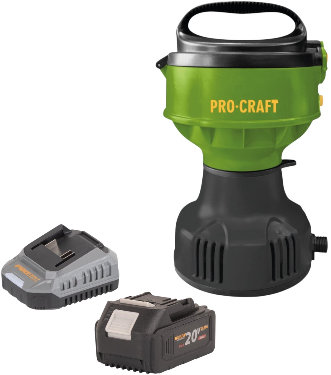 Procraft CPN22bb accu-zwembadpomp 20 V 3200 l/u + 1x accu 4,0 Ah + oplader