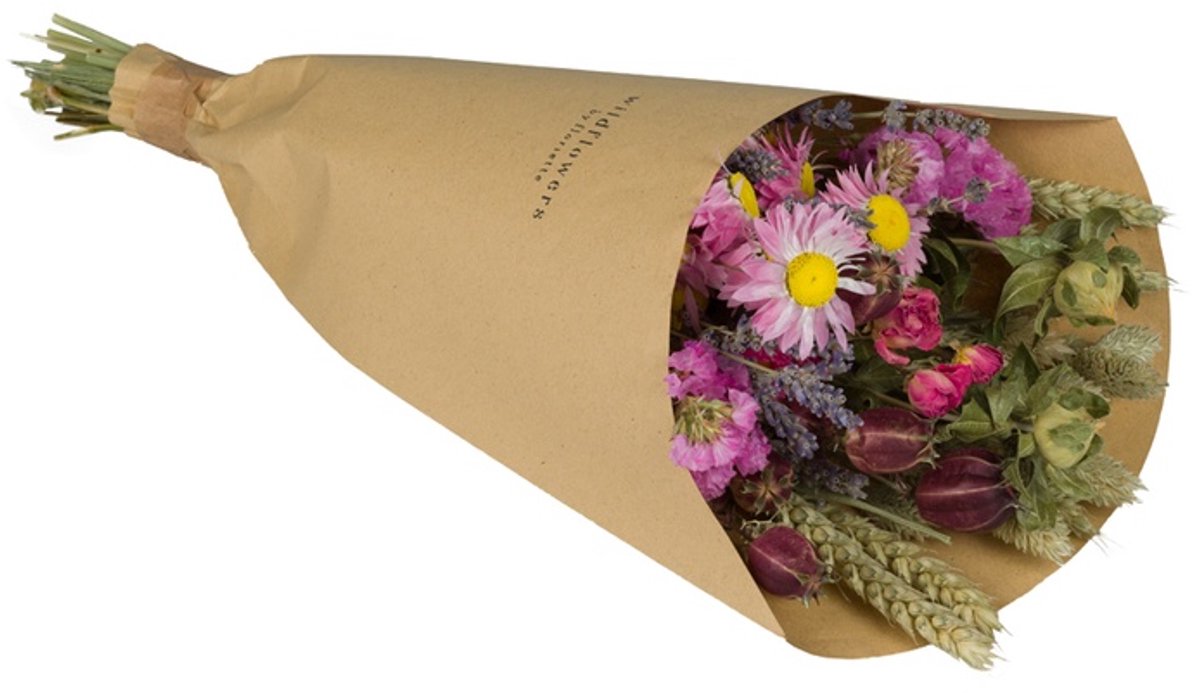 Wildflowers by Floriëtte Field Bouquet - Pink - Roze - 35 cm - Droogbloemen - Boeket