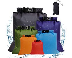 Waterdichte Dry Bags Set - 6 Stuks - 1.5L t/m 8L - Lichtgewicht - Waterproof Opbergzakken voor Wandelen, Kayakken & Kamperen - Dry Sack Set - Regendicht & Scheurbestendig - Diverse Kleuren