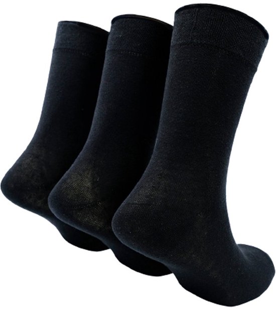The Sockmaker - Sokken Heren - 3-Pack - Maat 40-46 - Duurzaam Bamboe & Naadloos - Effen Zwart