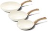 BY C&P - Go Ivory Set de poêles 3 pièces - Induction - Sans PFAS - Crème - Wit - Passe au lave-vaisselle