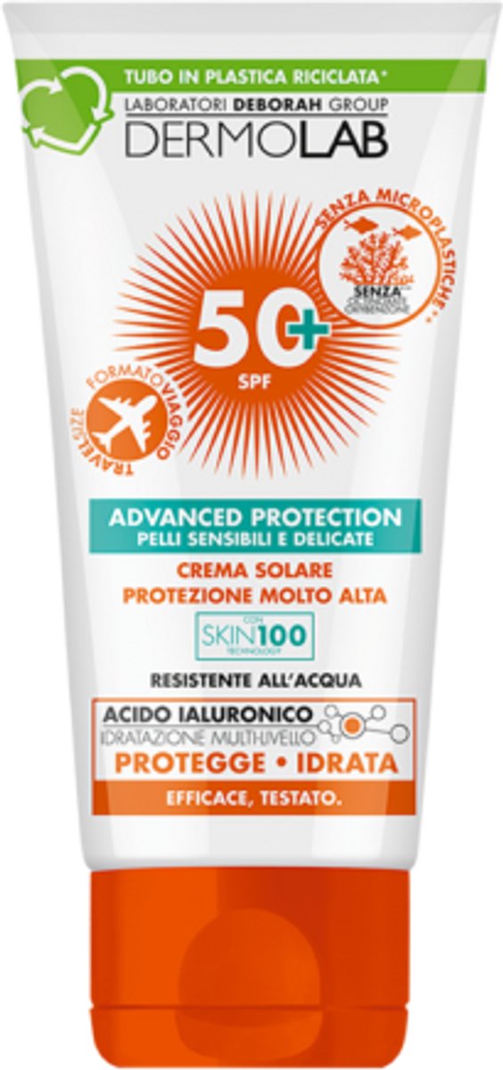 Dermolab Face & Body Sunscreen SPF 50+ Travel Size 50 ml - Zonnebrandcrème voor Gezicht en Lichaam met Hoge Bescherming - Hydraterende Zonbescherming Voor Gevoelige Huid In Handige Reisverpakking