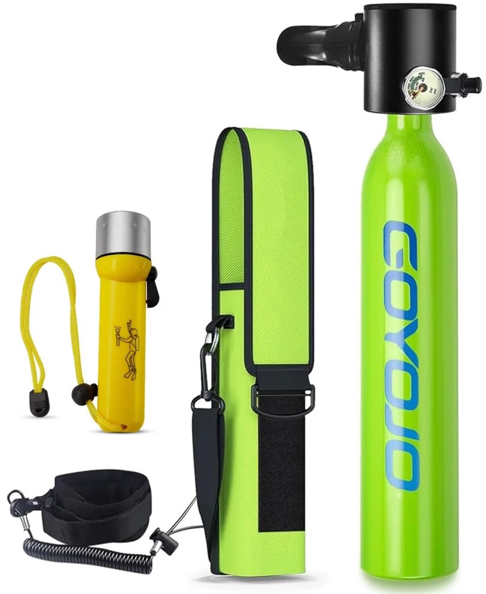 Pelor Mini Duikfles - 0,5L Zuurstoftank voor Onderwateravonturen - Lichtgewicht en Compact - 5-10 Min Gebruiksduur