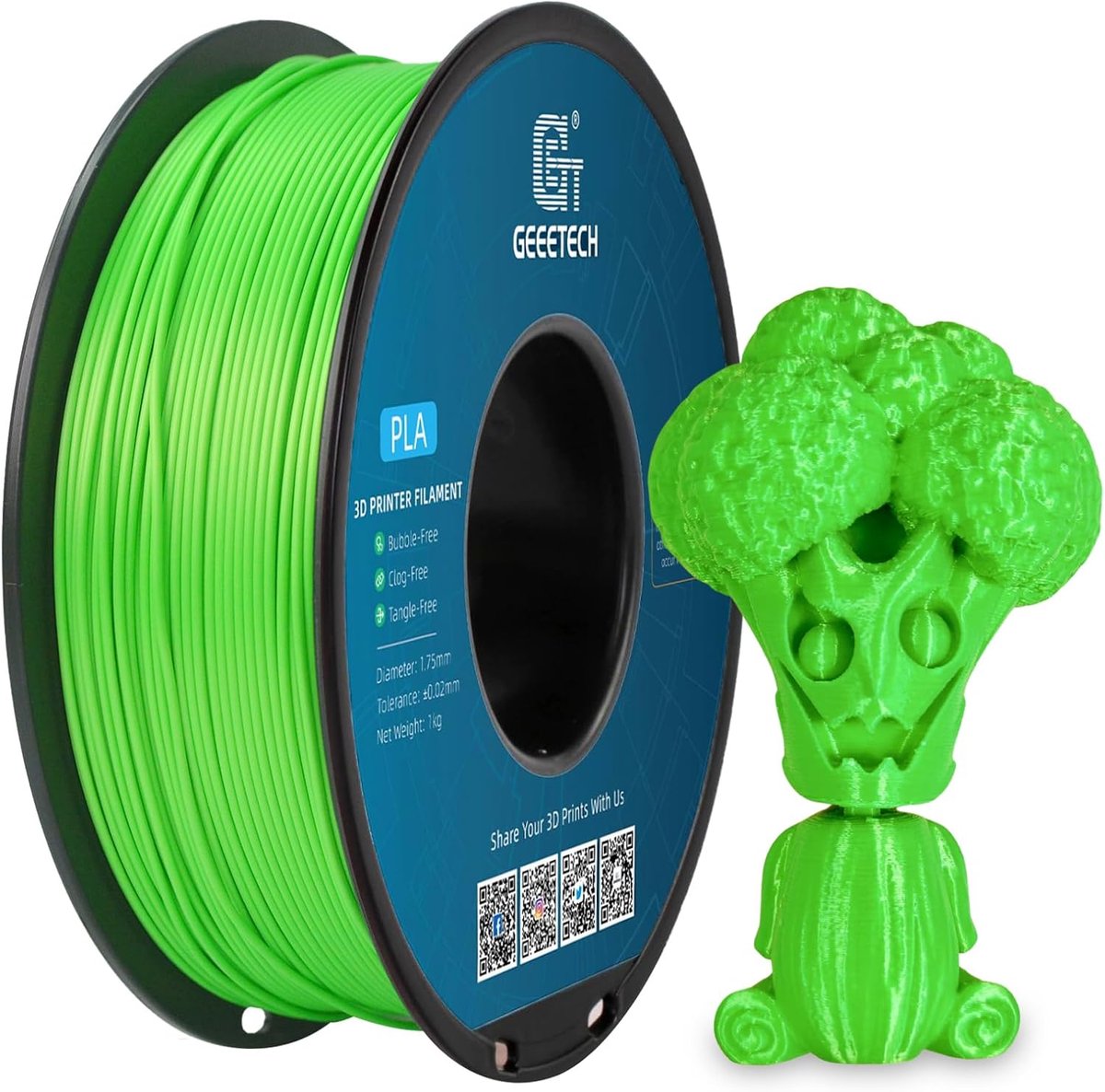 GEEETECH Filament PLA Green/ Groen 1.75mm 1kg 3D Printer Filament