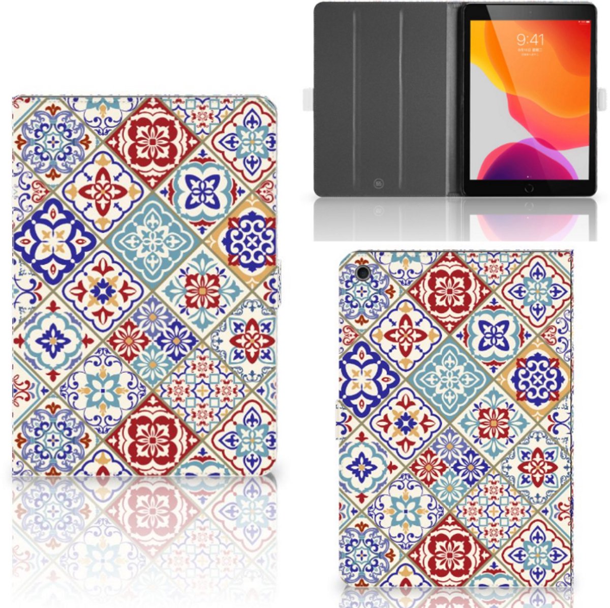 iPad 10.2 2019 | iPad 10.2 2020 | 10.2 2021 Leuk Tablet hoesje Tiles Color