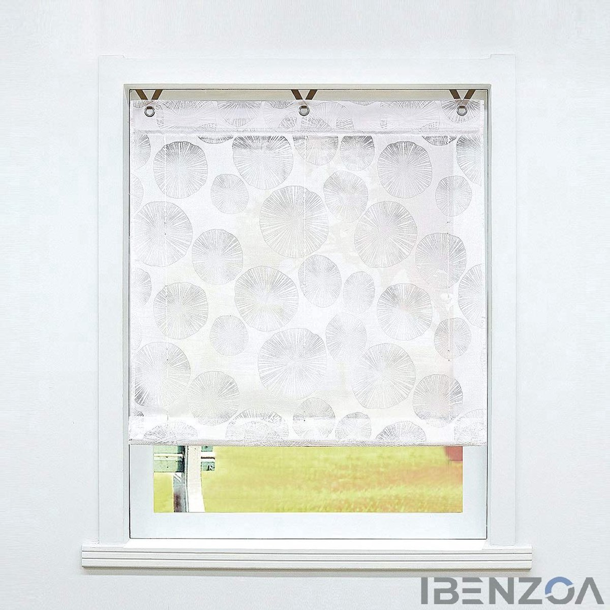 Ibenzoa Roman Blind - Semi-Transparent - 80x130 cm - Wit - Burnout