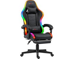 GTRacer RGB - Game Stoel - Met RGB Verlichting - Gaming Stoel - Ergonomische Bureaustoel - Gamestoel - Verstelbaar - Gaming Chair - Zwart