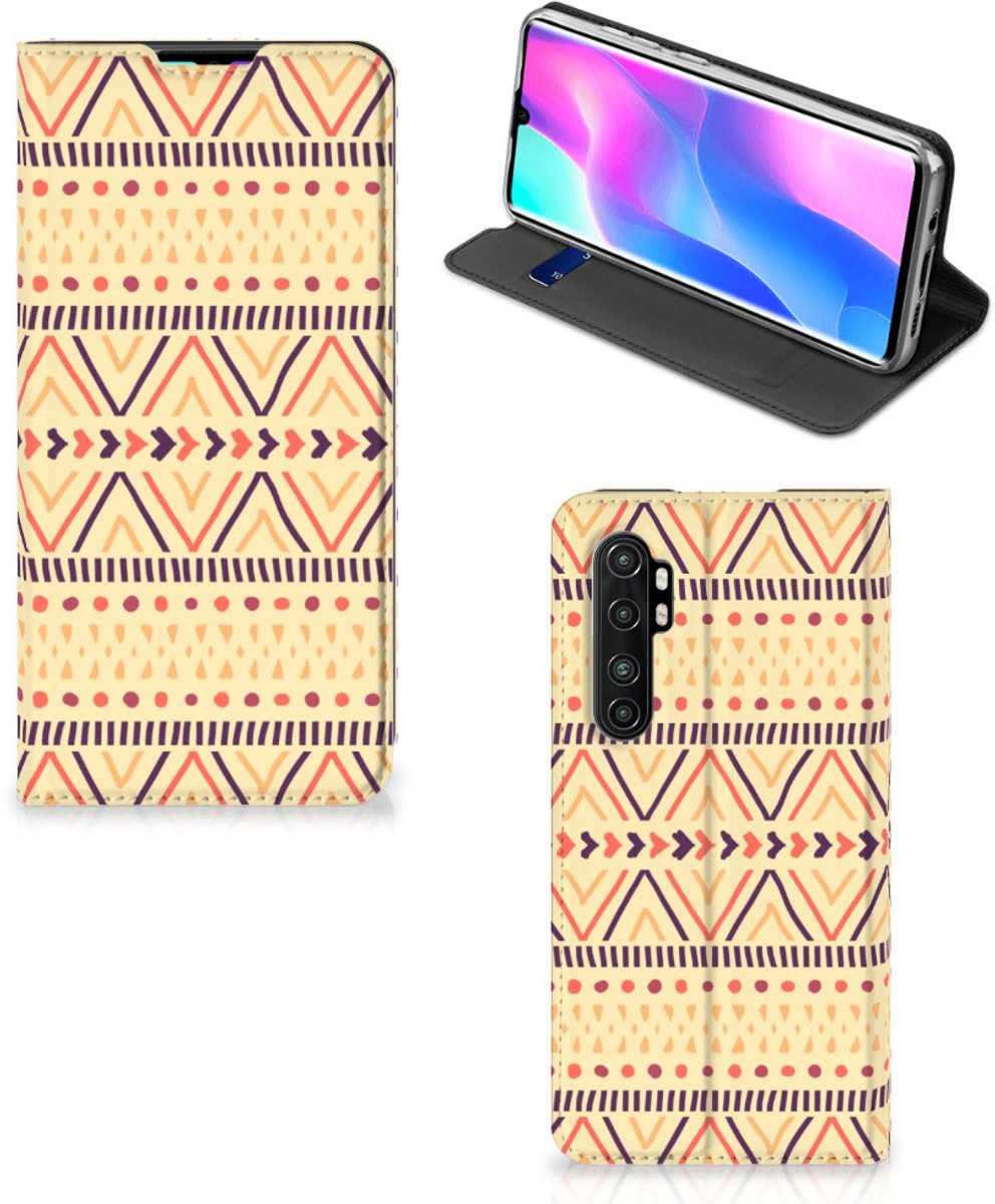 Xiaomi Mi Note 10 Lite Hoesje met Magneet Aztec Yellow