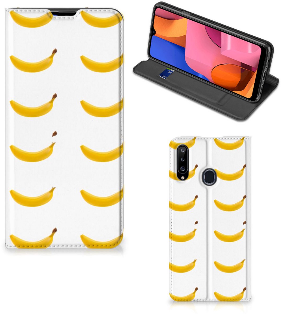 Standcase Hoesje voor Samsung Galaxy A20s Flip Style Cover Banana