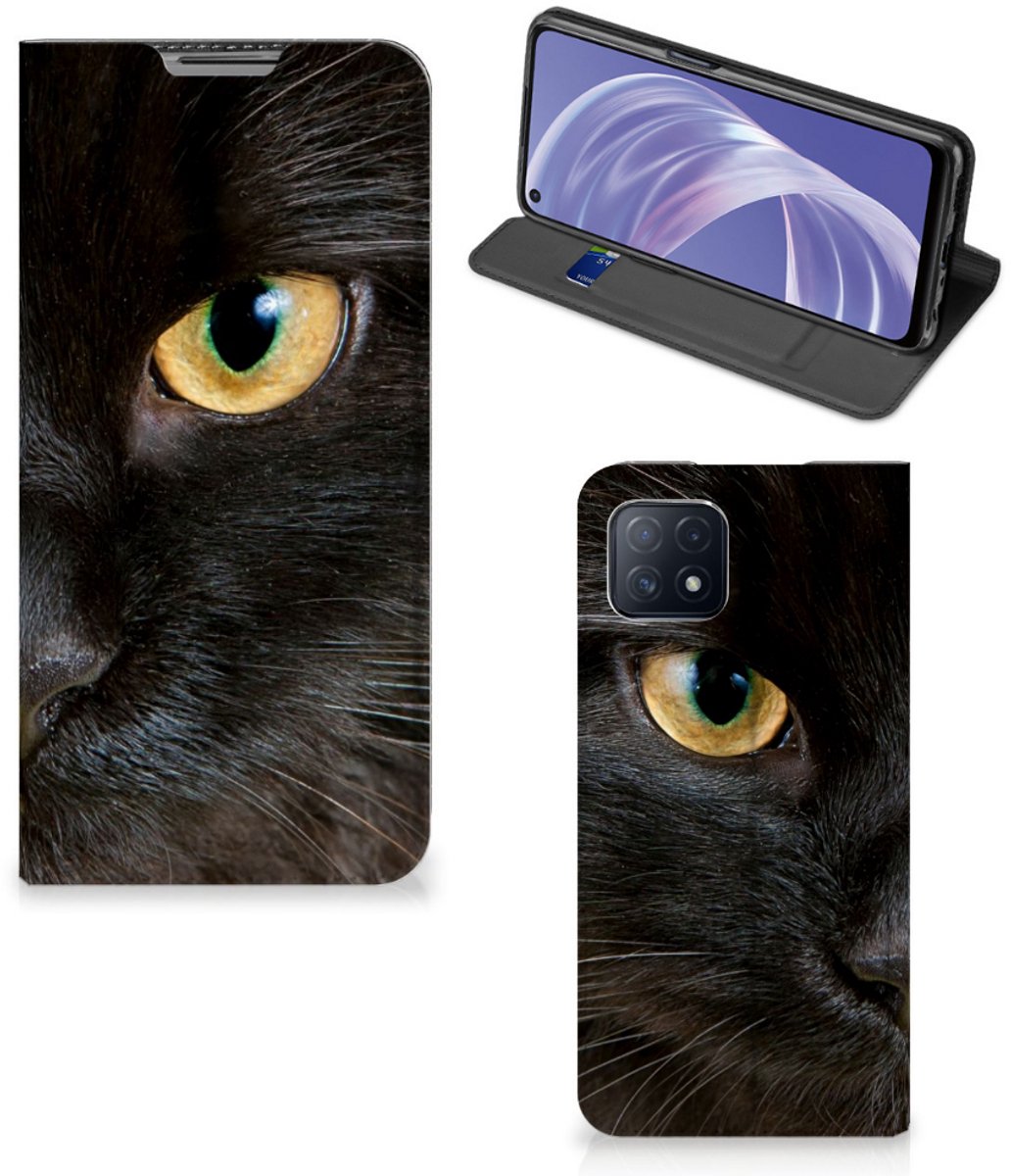 OPPO A73 5G Hoesje maken Zwarte Kat