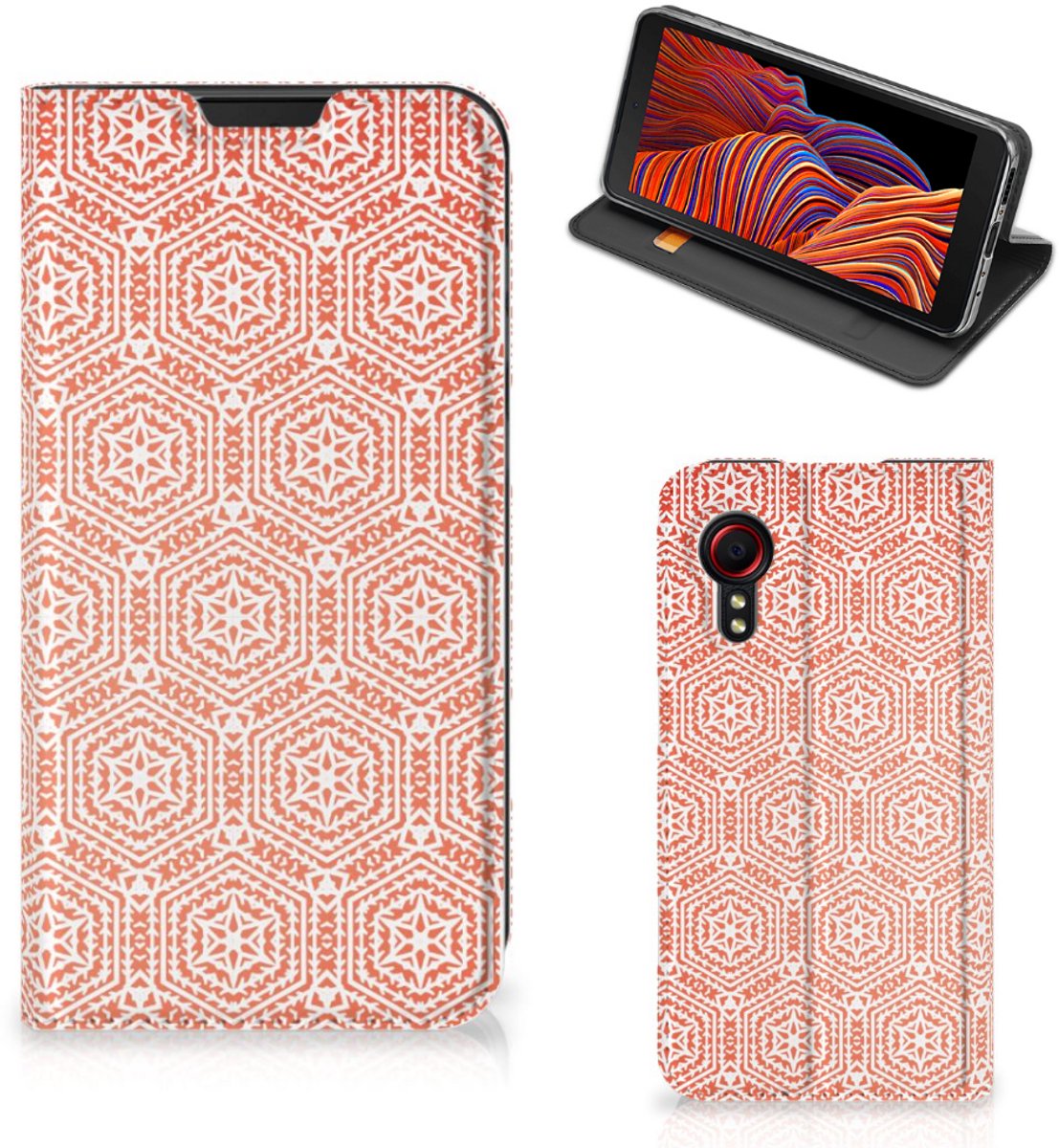 Samsung Galaxy Xcover 5 Hoesje met Magneet Pattern Orange