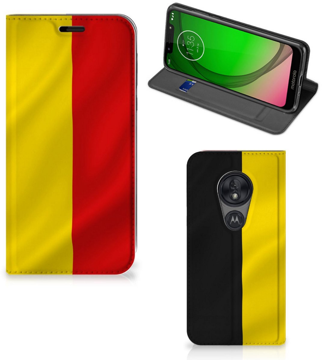 Motorola Moto G7 Play Standcase Belgische Vlag