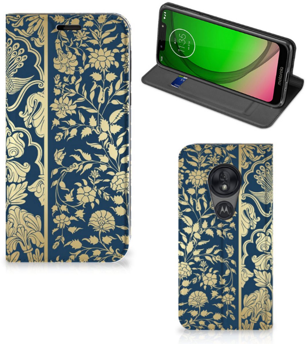 Motorola Moto G7 Play Smart Cover Beige Flowers