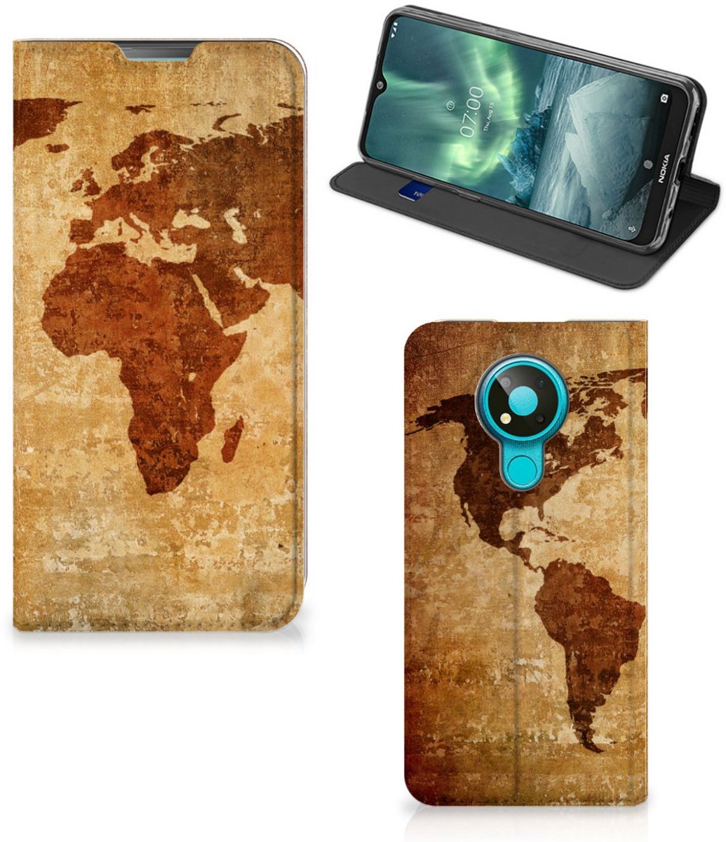 Nokia 3.4 Book Cover Wereldkaart