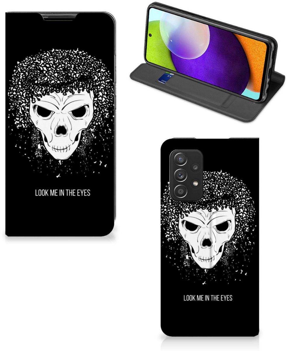 Mobiel BookCase Samsung Galaxy A52 Skull Hair