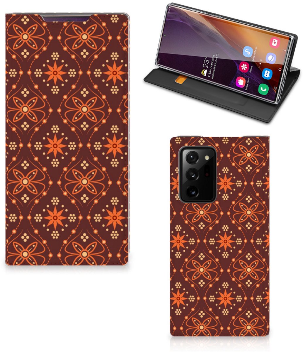 Samsung Galaxy Note 20 Ultra Hoesje met Magneet Batik Brown