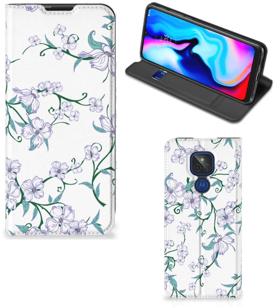 Motorola Moto G9 Play Uniek Smart Cover Blossom White