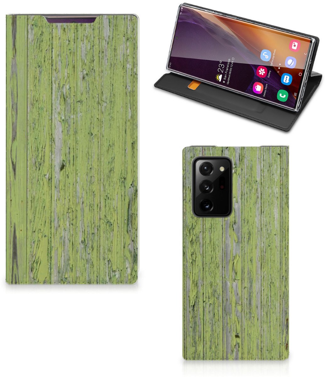 Samsung Galaxy Note 20 Ultra Book Wallet Case Green Wood