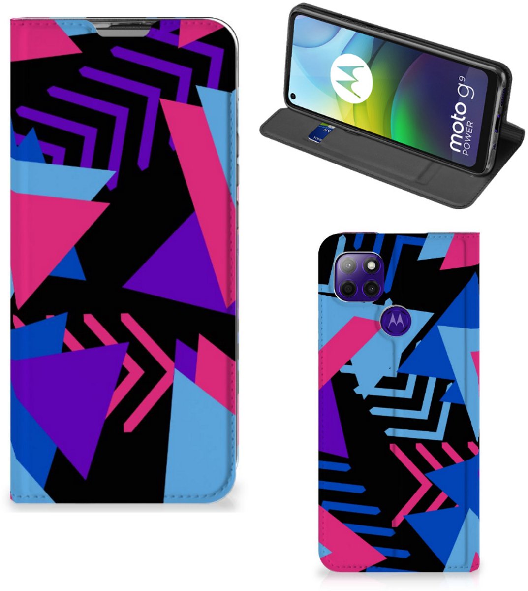 Motorola Moto G9 Power Stand Case Funky Triangle