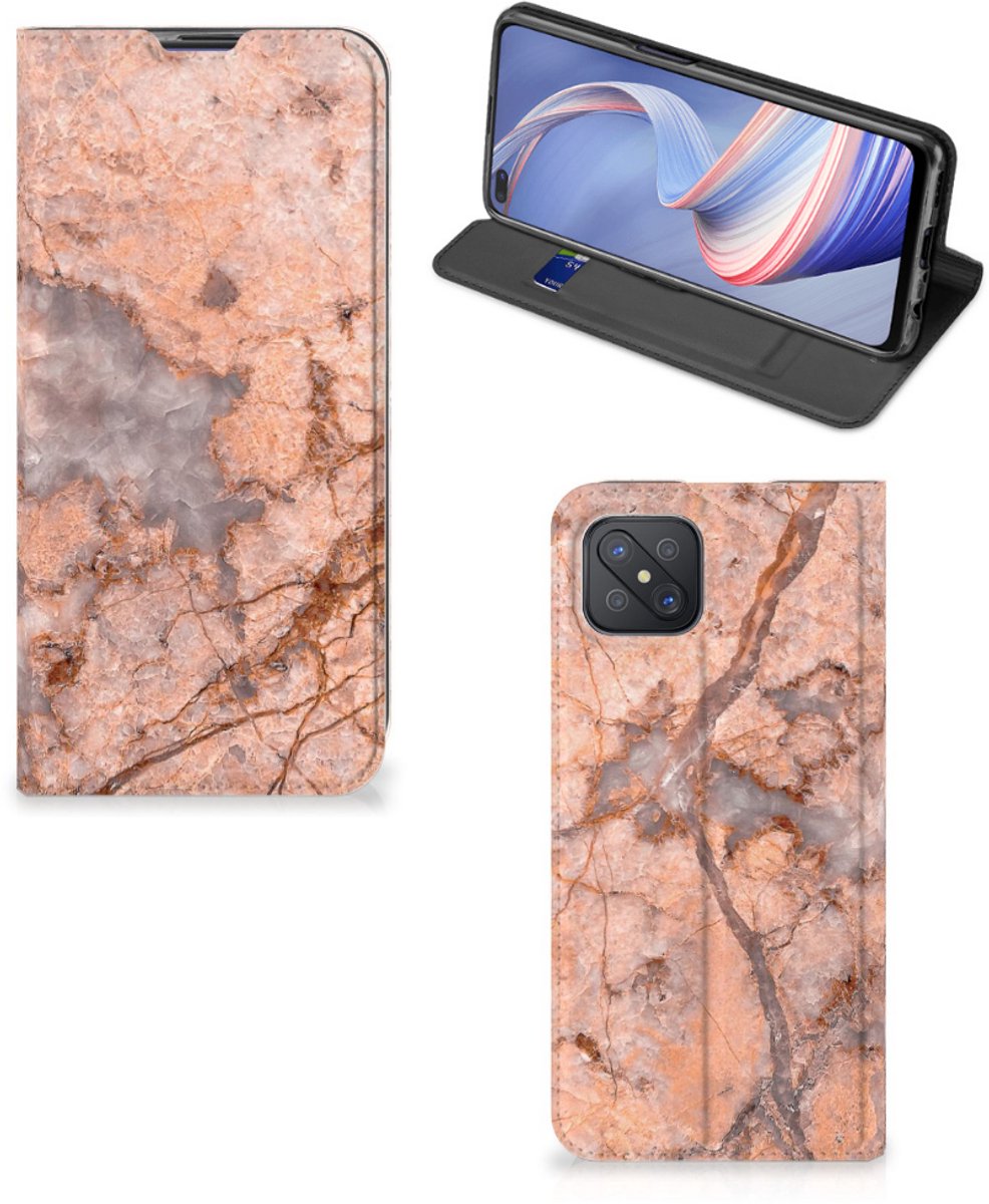 OPPO Reno4 Z 5G Standcase Marmer Oranje