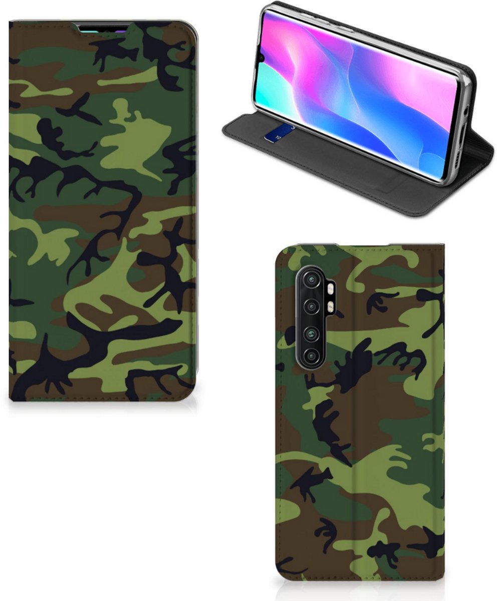 Xiaomi Mi Note 10 Lite Hoesje met Magneet Army Dark