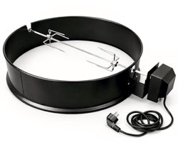 BBQ Rotisserie Set 57cm – BBQ Accessoires Inclusief RVS Ring & Elektrisch Draaispit braadspit – Motor, Spit & Vleesvorken – CE Keurmerk – Geschikt voor Weber, Napoleon & alle Ø 57 cm Kogel BBQ’s