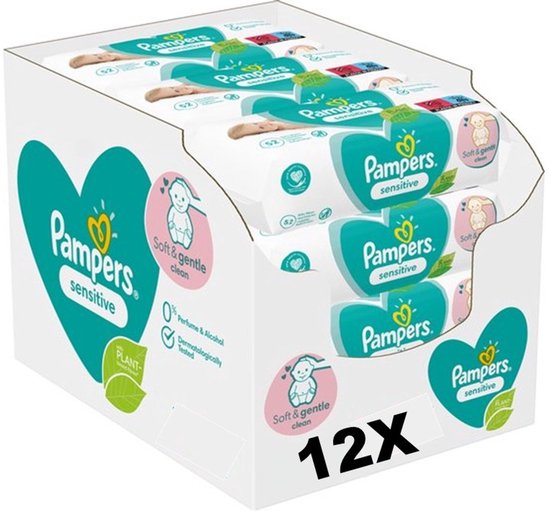 Pampers Sensitive Billendoekjes 0% plastic - 624 Babydoekjes
