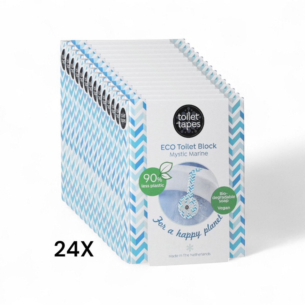 Toilet Tapes - Mystic Marine - voordeelverpakking - 24 stuks - Eco-vriendelijke WC Blokjes - 220+ Spoelbeurten - Tot 90% Minder Plastic, Efficiënte Toiletsteen - ook geschikt voor randloos toilet - duurzaam verpakt in FSC karton