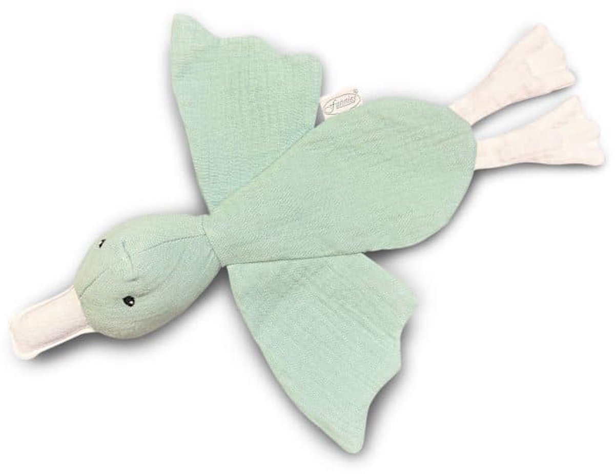 Funnies Eend Stone Green Knuffeldoekje Knuffel - Zachte Knuffeldoekjes, Troostdoekjes, Babydoekjes - Heerlijk Zacht en Comfortabel - Perfect als Troostvriendje of Cadeau voor Baby’s en Peuters - Eend knuffel