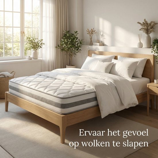Matras 140x200 cm H4 - 7-Zone Pocketvering - Ergonomisch met Comfortschuim - 25 cm Hoog - OEKO-TEX Gecertificeerd