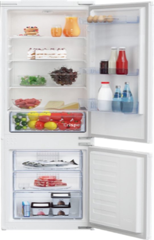 Beko BCSA285K4SN1 Inbouw Koelvriescombinatie 271L 78L Wit LED Koelkast 35dB Energieklasse E