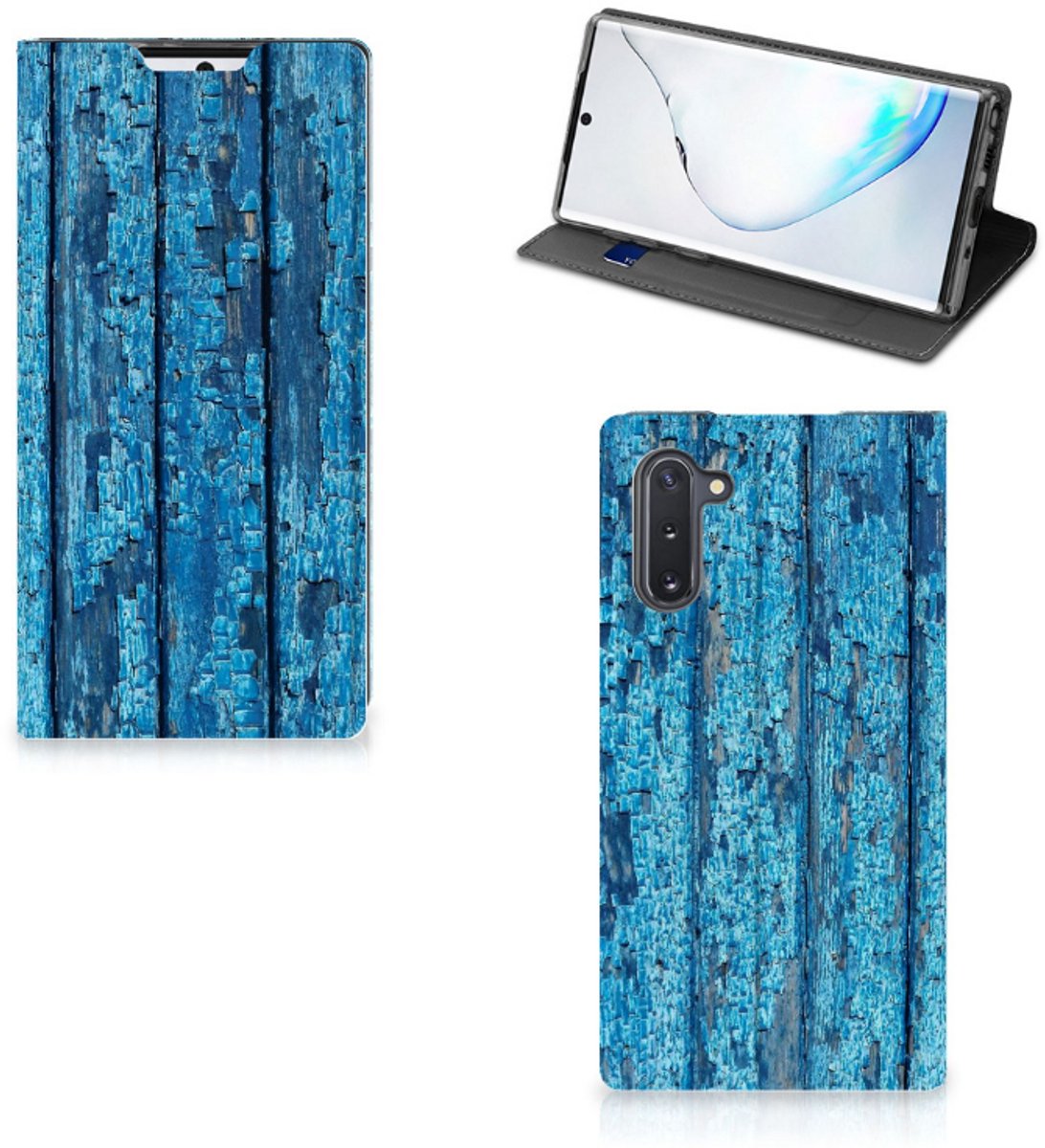 Samsung Galaxy Note 10 Book Wallet Case Wood Blue