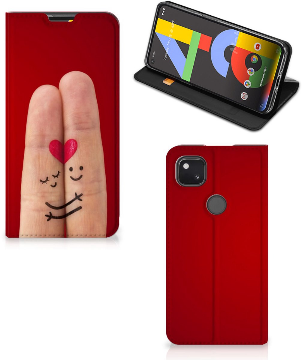 Book Case voor Google Pixel 4a Hippe Standcase Liefde - Origineel Romantisch Cadeau