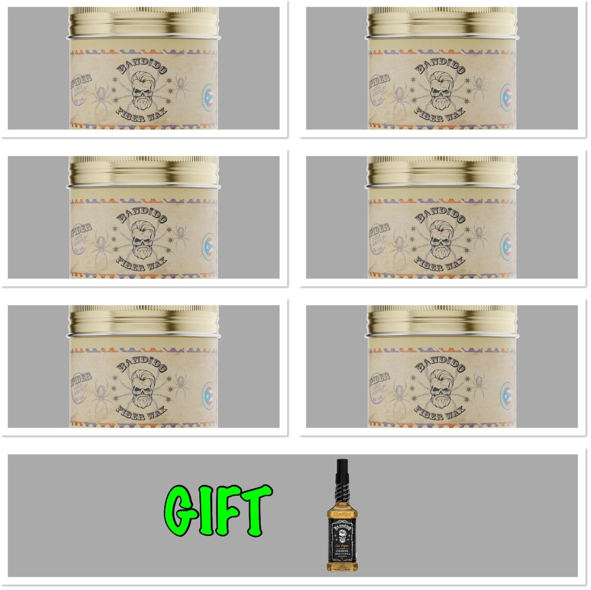 Bandido 6x Spider Fiber Wax 125ml. + 1x Cologne 150ml GRATIS