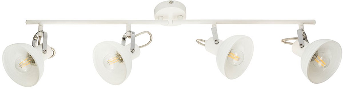 Plafondlamp Chroom Licht Metaal Glas Wit Spots Beweegbaar Woonslaapkamer