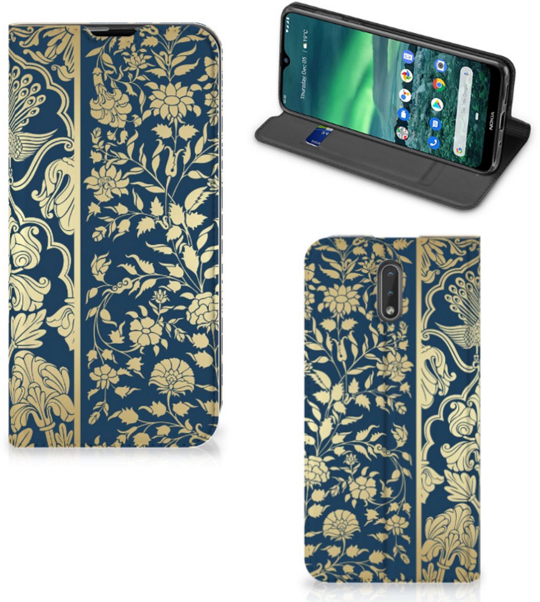 Nokia 2.3 Smart Cover Beige Flowers