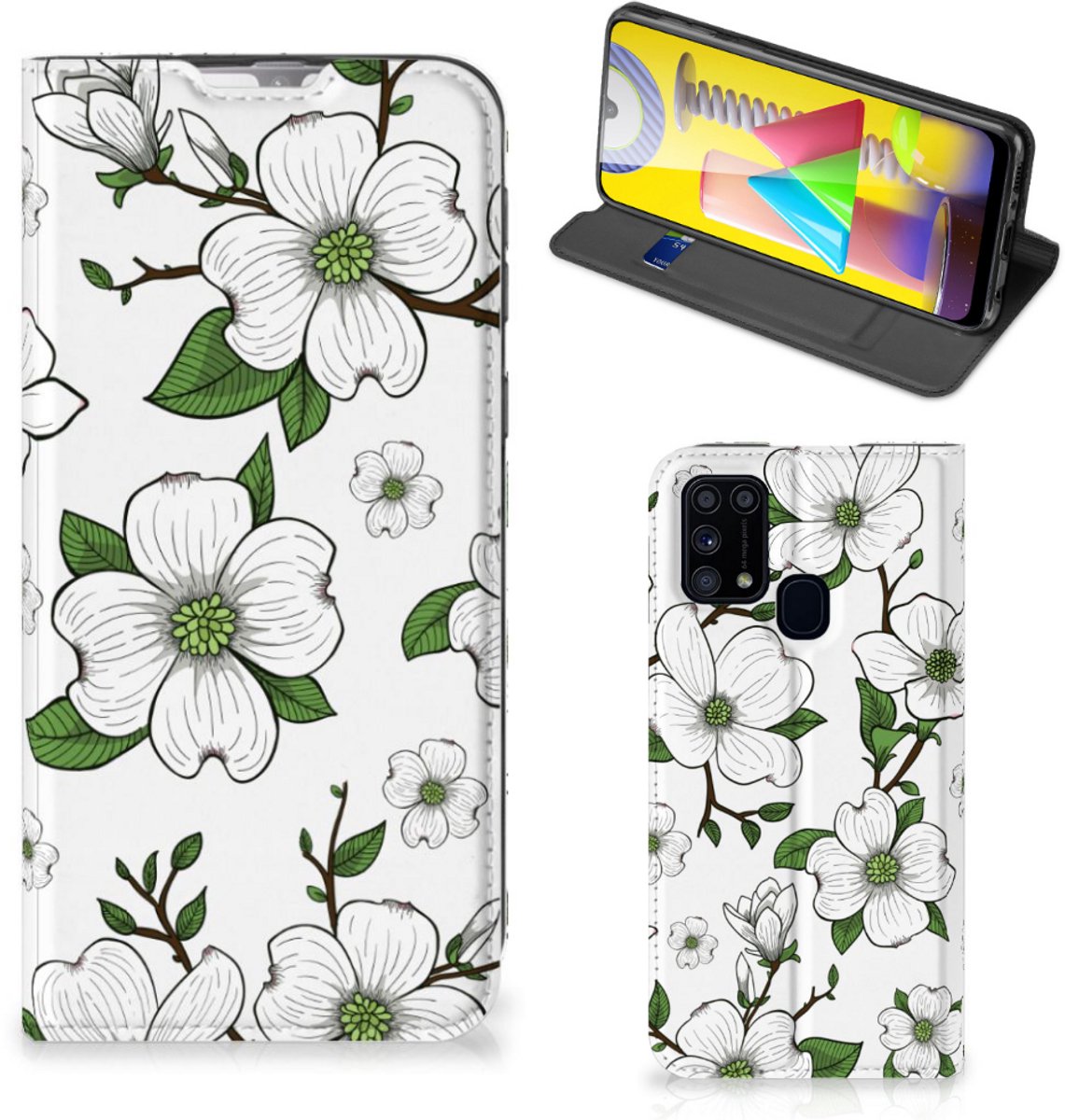 Samsung Galaxy M31 Smart Cover Dogwood Flowers