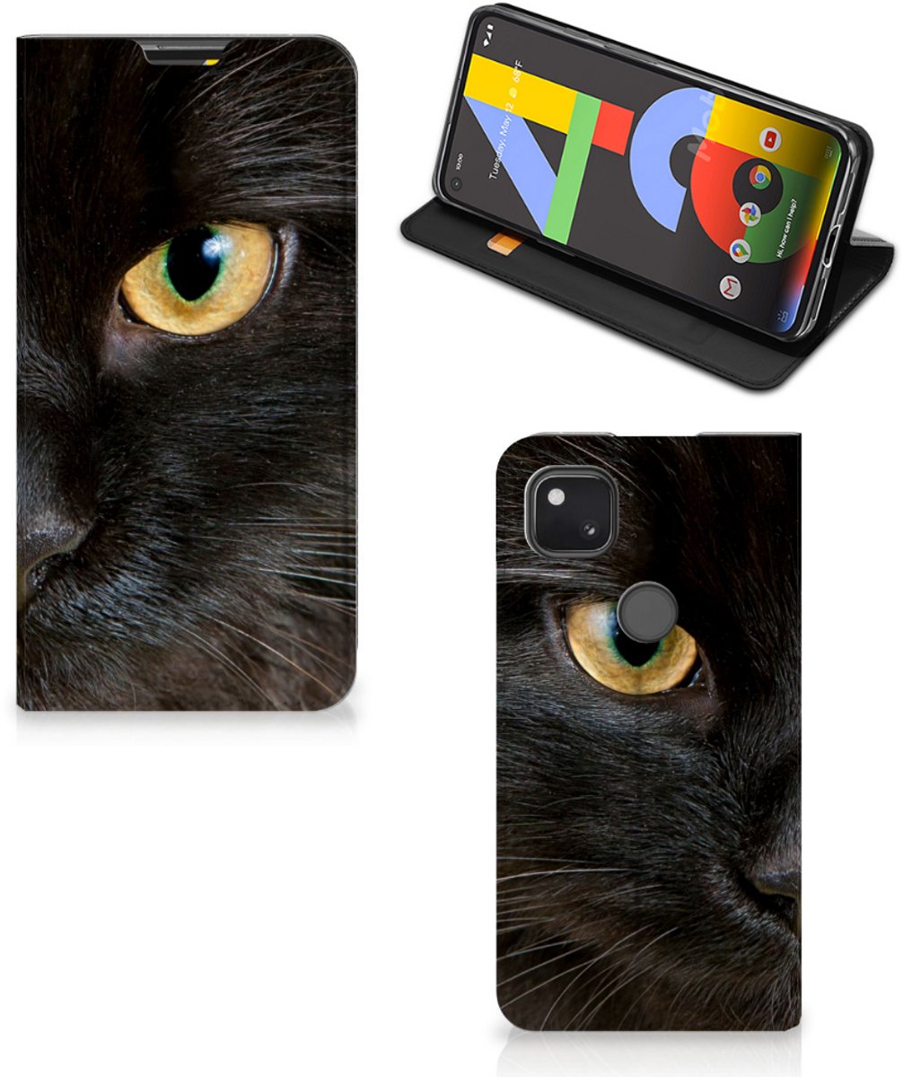 Google Pixel 4a Hoesje maken Zwarte Kat