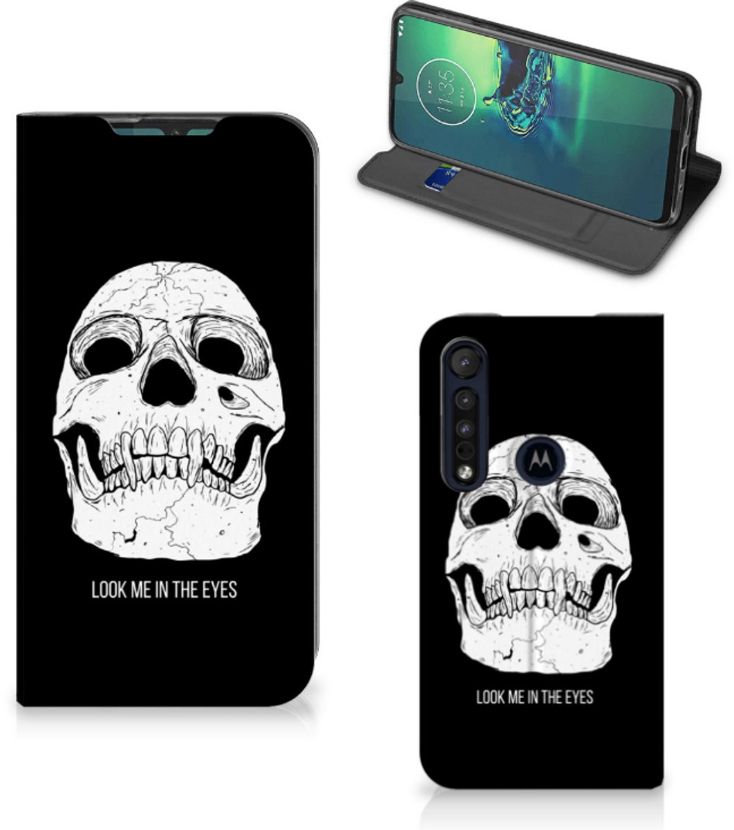 Mobiel BookCase Motorola G8 Plus Skull Eyes
