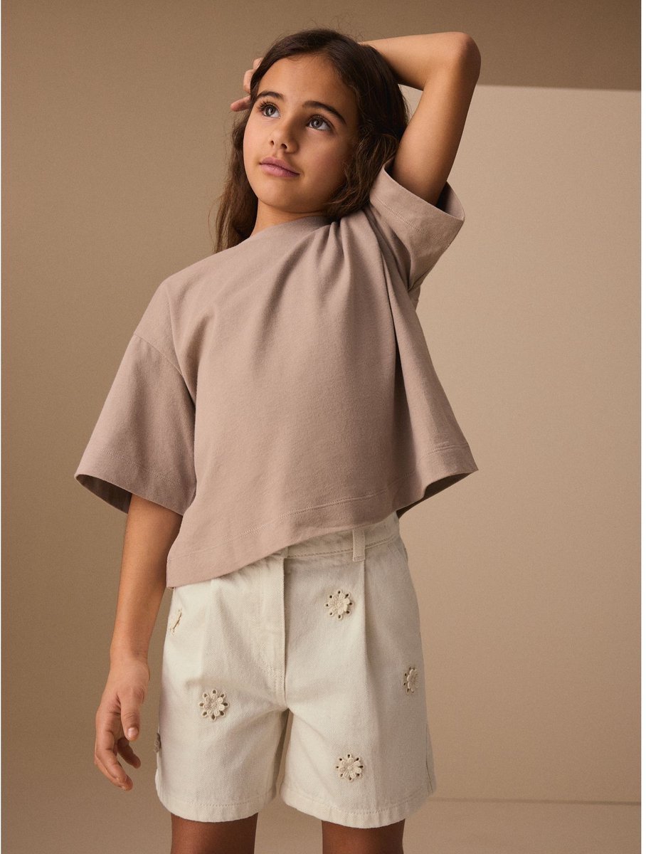 Next - Meisjes - Pullon Denim Shorts - Wit