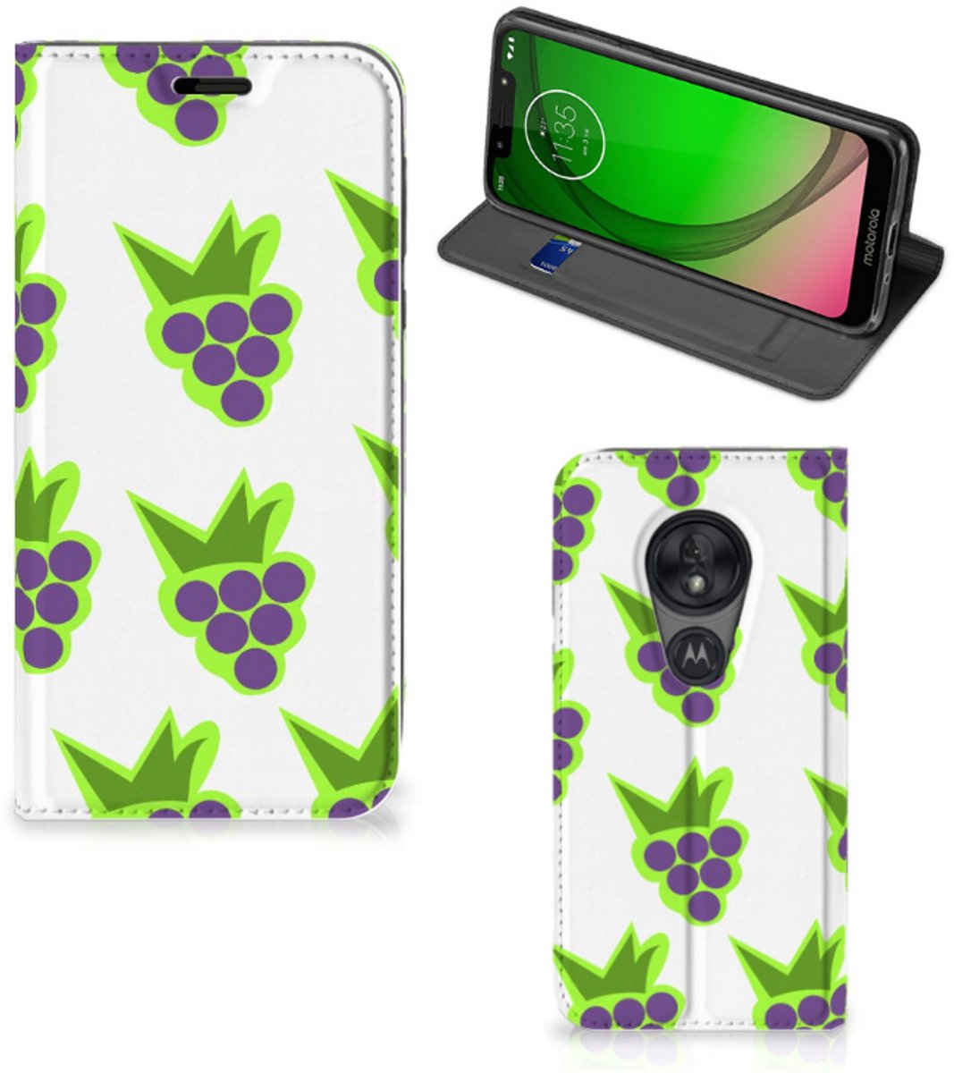 Motorola Moto G7 Play Flip Style Cover Druiven