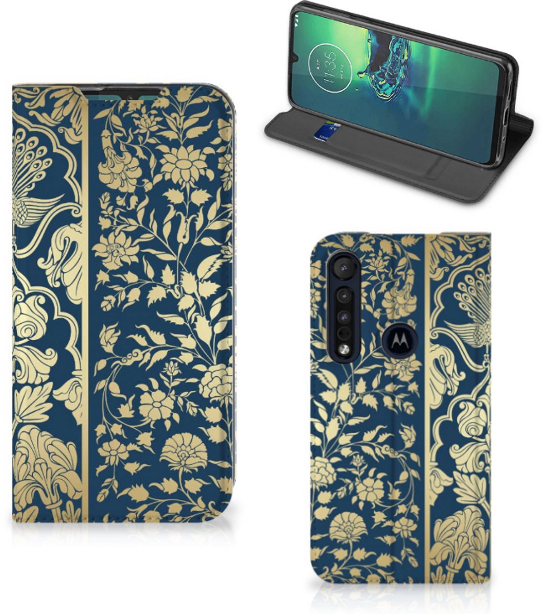 Motorola G8 Plus Smart Cover Beige Flowers