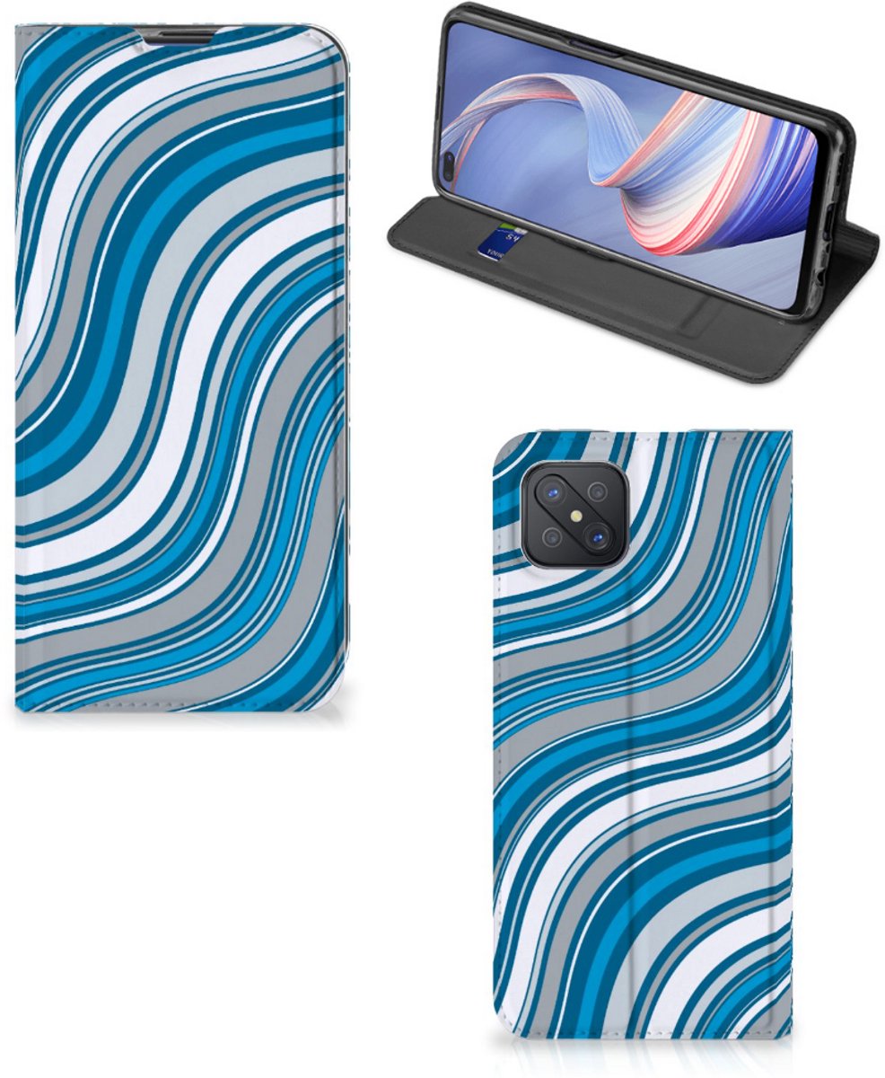 OPPO Reno4 Z 5G Hoesje met Magneet Waves Blue