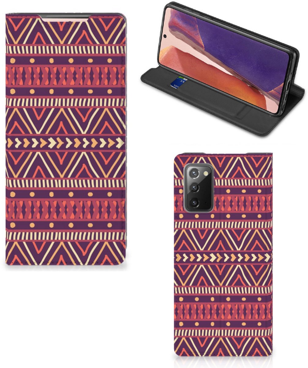 Samsung Galaxy Note20 Hoesje met Magneet Aztec Paars