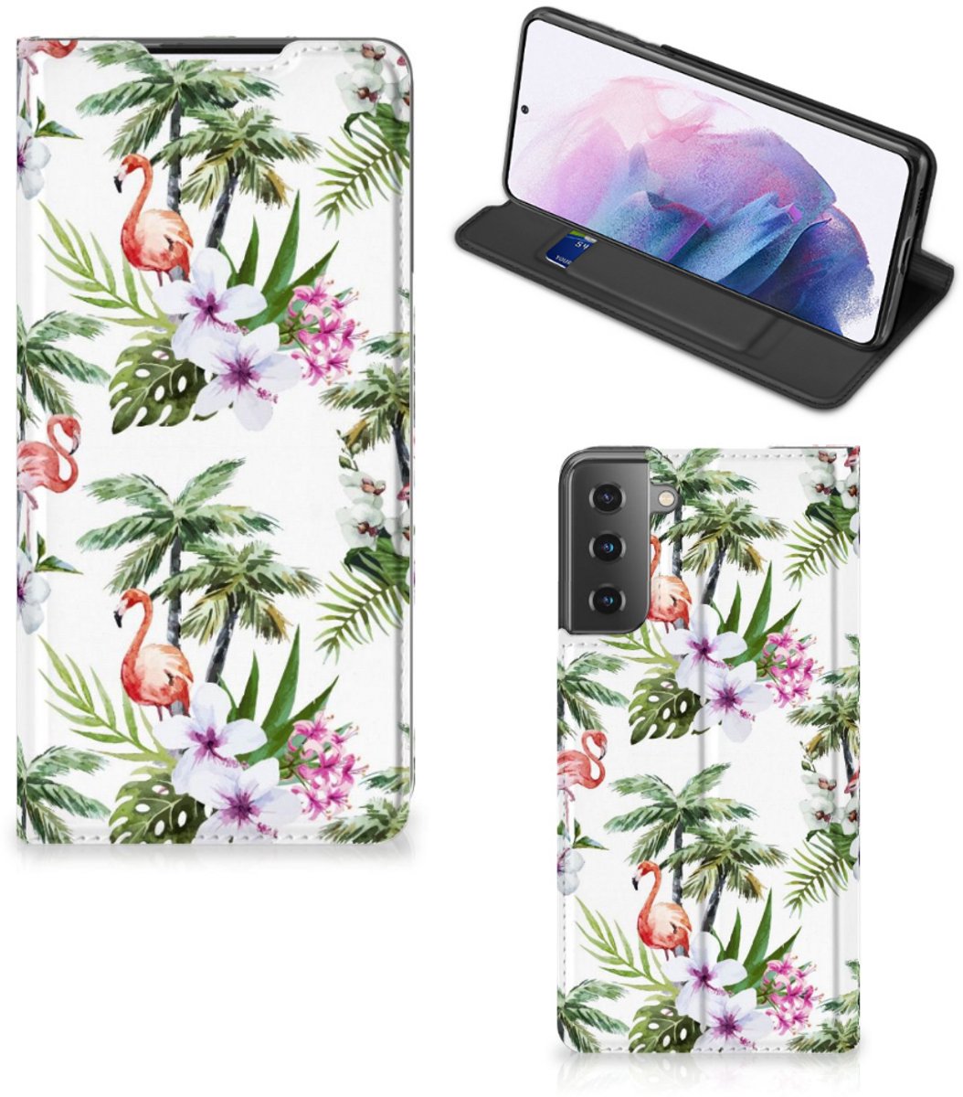 Samsung Galaxy S21 Plus Hoesje maken Flamingo Palms