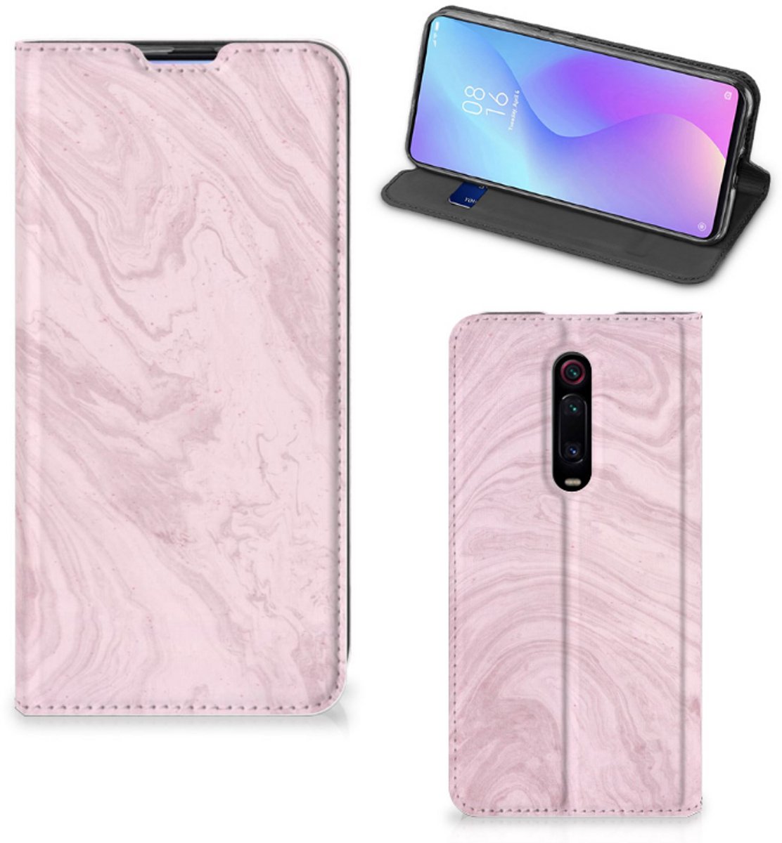 Xiaomi Mi 9T Pro Standcase Marble Pink - Origineel Cadeau Vriendin