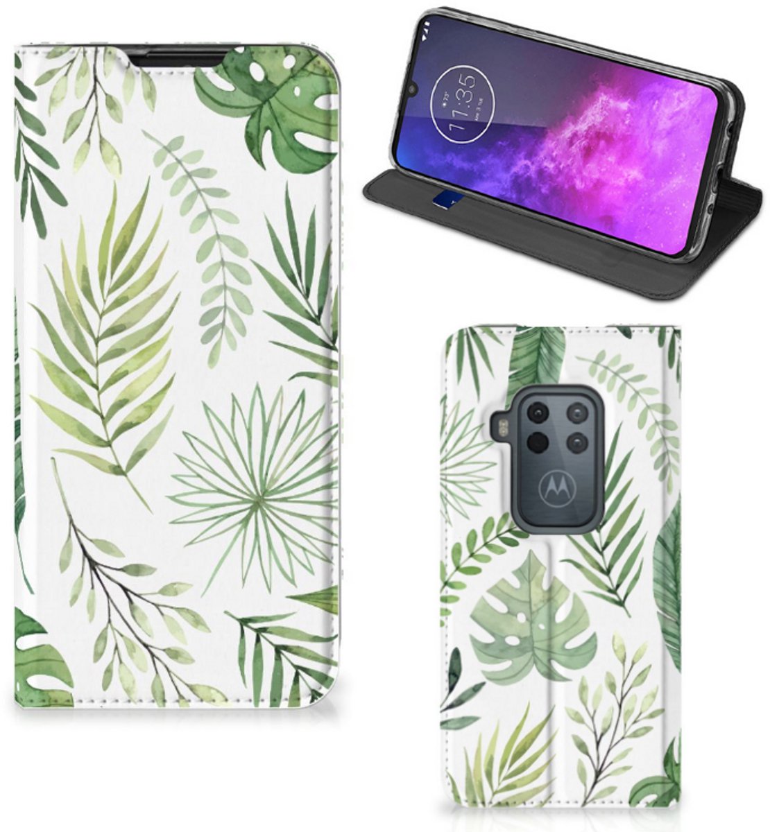 Motorola One Zoom Smart Cover Leaves