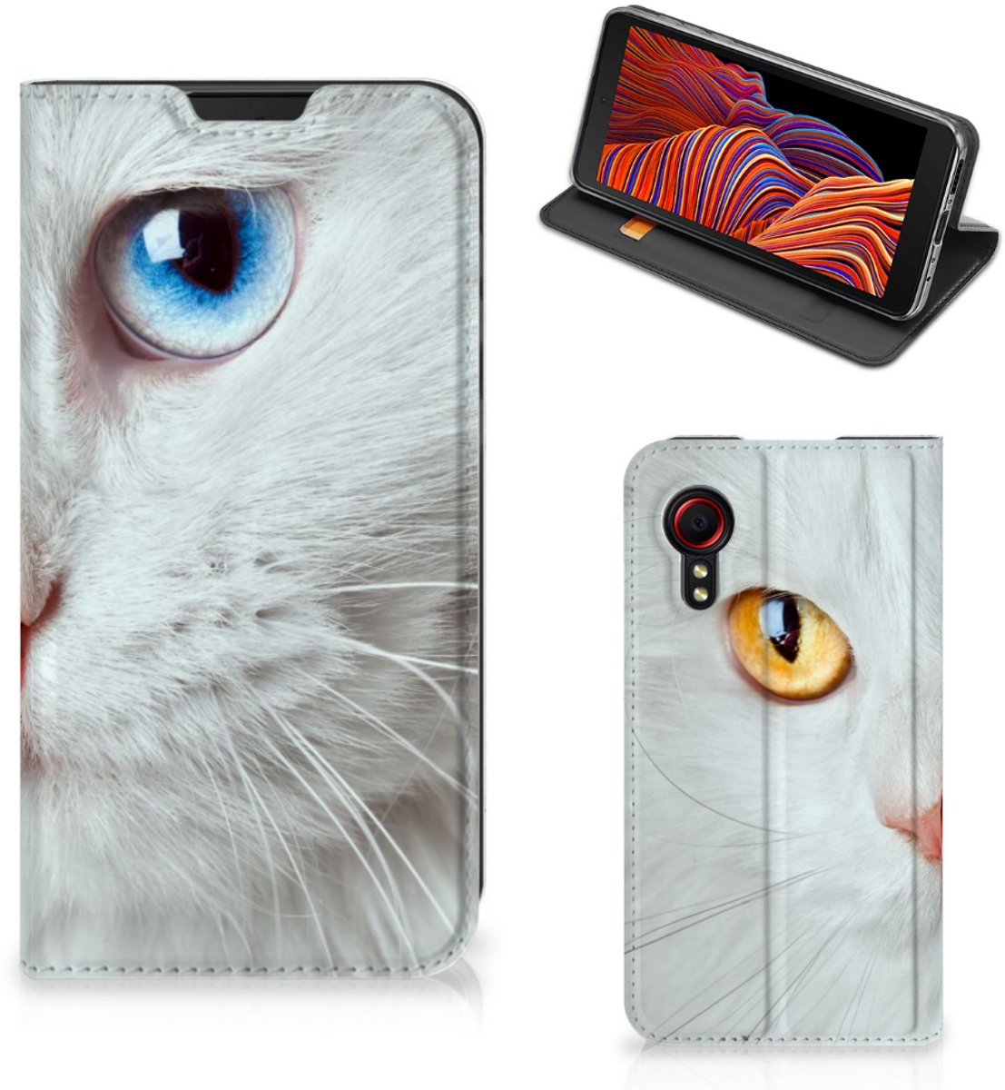 Samsung Galaxy Xcover 5 Hoesje maken Witte Kat